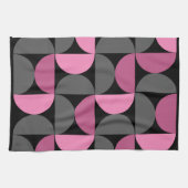 Mid-Century Moderne roze, zwart en grijs Theedoek (Horizontaal)