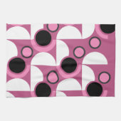 Mid-Century Moderne roze, zwart en grijs Theedoek (Horizontaal)