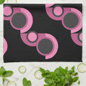 Mid-Century Moderne roze, zwart en grijs Theedoek (Gevouwen)