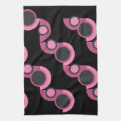 Mid-Century Moderne roze, zwart en grijs Theedoek (Verticaal)