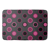 Mid-Century Moderne roze, zwarte en grijze stippen Badmat (Voorkant)