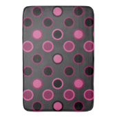 Mid-Century Moderne roze, zwarte en grijze stippen Badmat (Voorkant Verticaal)