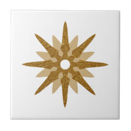 Mid-Century Moderne Single Gold Star Design-kerami Tegeltje