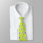 Mid Century Moderne Sneeuwvlokken Chartreuse Stropdas (Gebonden)