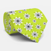 Mid Century Moderne Sneeuwvlokken Chartreuse Stropdas (Opgerold)