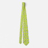 Mid Century Moderne Sneeuwvlokken Chartreuse Stropdas (Achterkant)