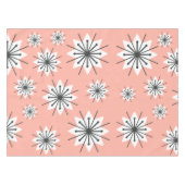 Mid Century Moderne Sneeuwvlokken Perzik Tafelkleed (Voorkant (Horizontaal))