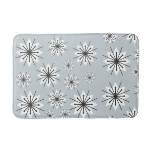 Mid Century Moderne Sneeuwvlokken Zilver Badmat