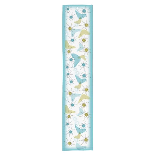 Mid Century moderne Starburst tafel runner Korte Tafelloper (Voorkant)