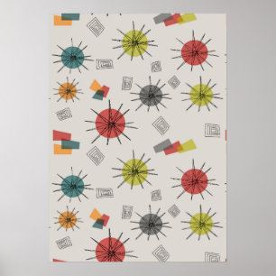 Mid-Century Moderne Starbursts Poster