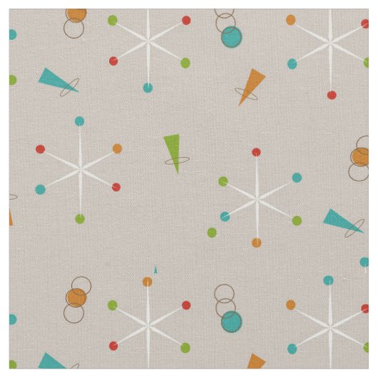 Mid-Century Moderne Starbursts Stof (Close Up)