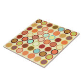 Mid-Century Moderne Stippen - crème met meerdere Tegeltje (Zijkant)