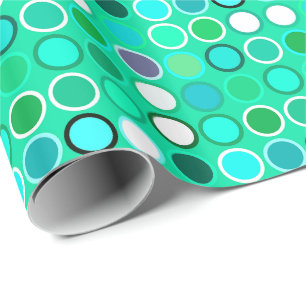 Mid-Century Moderne Stippen - schaduwen van aqua Cadeaupapier