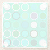 Mid-Century Moderne Stippen - schaduwen van aqua Glazen Onderzetter (Achterkant)