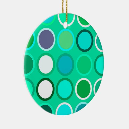 Mid-Century Moderne Stippen - schaduwen van aqua Keramisch Ornament (Rechts)