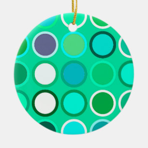 Mid-Century Moderne Stippen - schaduwen van aqua Keramisch Ornament