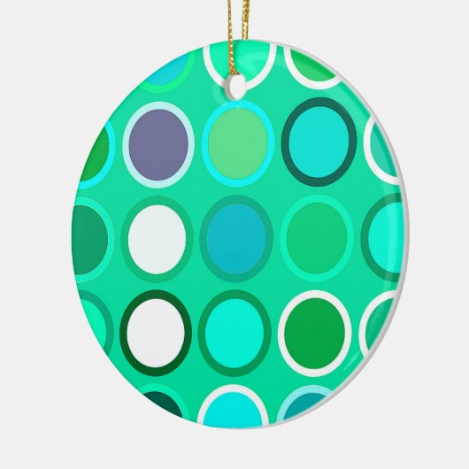 Mid-Century Moderne Stippen - schaduwen van aqua Keramisch Ornament (Links)