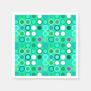 Mid-Century Moderne Stippen - schaduwen van aqua Servetten