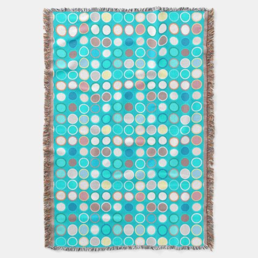 Mid-Century Moderne Stippen - turkooizen met meerd Deken (Voorkant Verticaal)