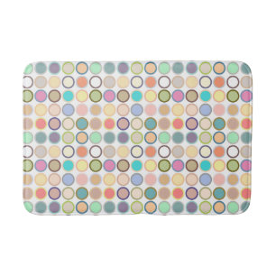 Mid-Century Moderne Stippen - wit met pastels Badmat