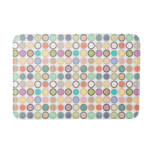 Mid-Century Moderne Stippen - wit met pastels Badmat (Voorkant)