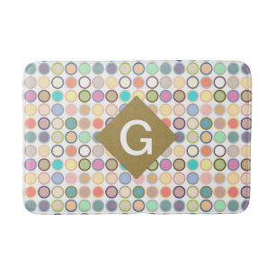 Mid-Century Moderne Stippen - wit met pastels Badmat