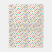 Mid-Century Moderne Stippen - wit met pastels Fleece Deken (Voorkant)