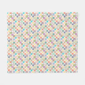 Mid-Century Moderne Stippen - wit met pastels Fleece Deken (Voorkant (Horizontaal))