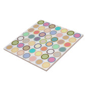 Mid-Century Moderne Stippen - wit met pastels Tegeltje (Zijkant)