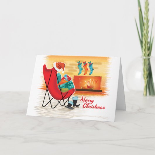 Mid Century Moderne Stoel Kerst Kaarten (Voorkant)