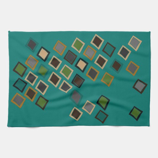 Mid Century Moderne Style Tea Towel Theedoek (Horizontaal)