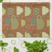 Mid Century Moderne Terracotta theekop Theedoek (Gevouwen)