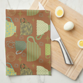 Mid Century Moderne Terracotta theekop Theedoek