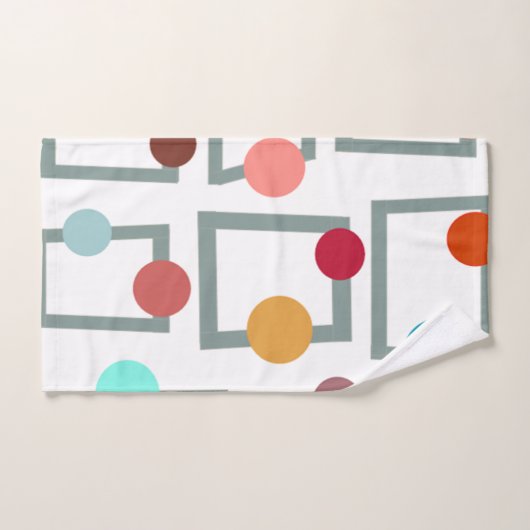 Mid-Century Moderne Trapezoïden en cirkels Bad Handdoek (Handdoek)