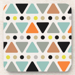 Mid Century Moderne Triangles Stippen Bier Onderzetter
