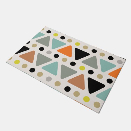 Mid Century Moderne Triangles Stippen Deurmat (Schuin)