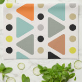 Mid Century Moderne Triangles Stippen Theedoek (Gevouwen)