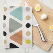 Mid Century Moderne Triangles Stippen Theedoek (Quarter Fold)