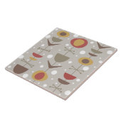 Mid Century Moderne Tuin Meerkleurig Tegeltje (Zijkant)