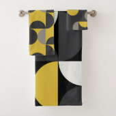 Mid-Century Moderne turmeric en gunmetal grijs Bad Handdoek (Insitu)