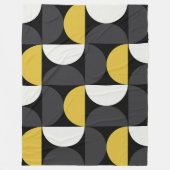 Mid-Century Moderne turmeric en gunmetal grijs Fleece Deken (Voorkant)
