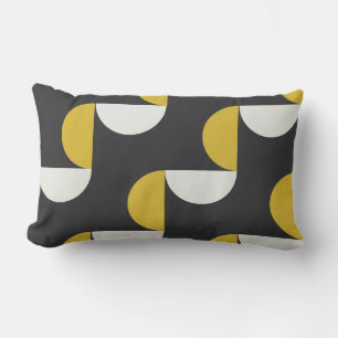 Mid-Century Moderne turmeric en gunmetal grijs Kussen