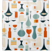 Mid Century moderne vaas vorm badkamer Douchegordijn (Voorkant)