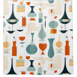 Mid Century moderne vaas vorm badkamer Douchegordijn