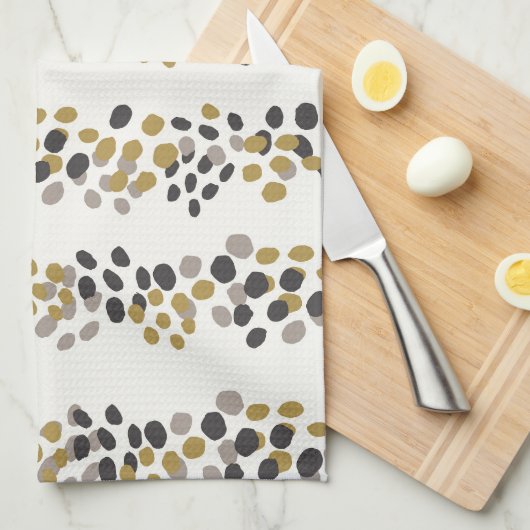 Mid Century Moderne Vakantie met Dot Patroon Theedoek (Quarter Fold)