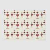 Mid-Century Moderne Valentijnse Geometrische Rode Tissuepapier (Voorkant)