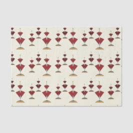 Mid-Century Moderne Valentijnse  Geometrische Rode Tissuepapier