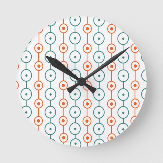 Mid-Century Moderne van de Kringloop Ronde Klok (Voorkant)