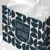 Mid-Century Moderne Verjaardag Retro 21e Blauw Zwa Groot Cadeauzakje