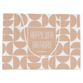 Mid-Century Moderne Verjaardag Retro 30e Roze Groot Cadeauzakje (Achterkant)